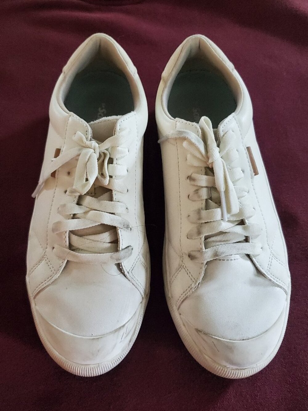 Dr Scholls Time Off Womens Smooth Sneakers Size 8.5 M White Leather Lace Up